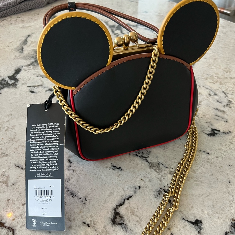 Coach Disney X Keith Haring Kisslock Glovetanned Leather 4720